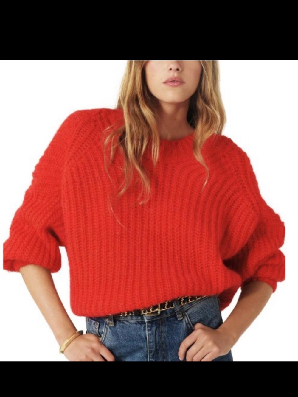 Classic Cozy Oversized Red Crewneck Sweater
